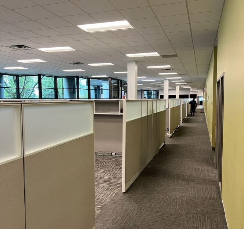 Commercial office space after restoration
